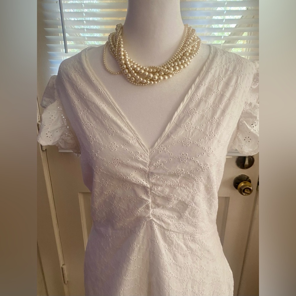 White Ruffle Sleeve Dress 🌺 - Picture 5 of 10